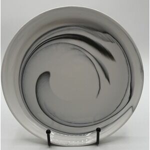 Artisanal Kitchen Supply Coupe Marble Black Salad Plate 8" Swirl Stoneware